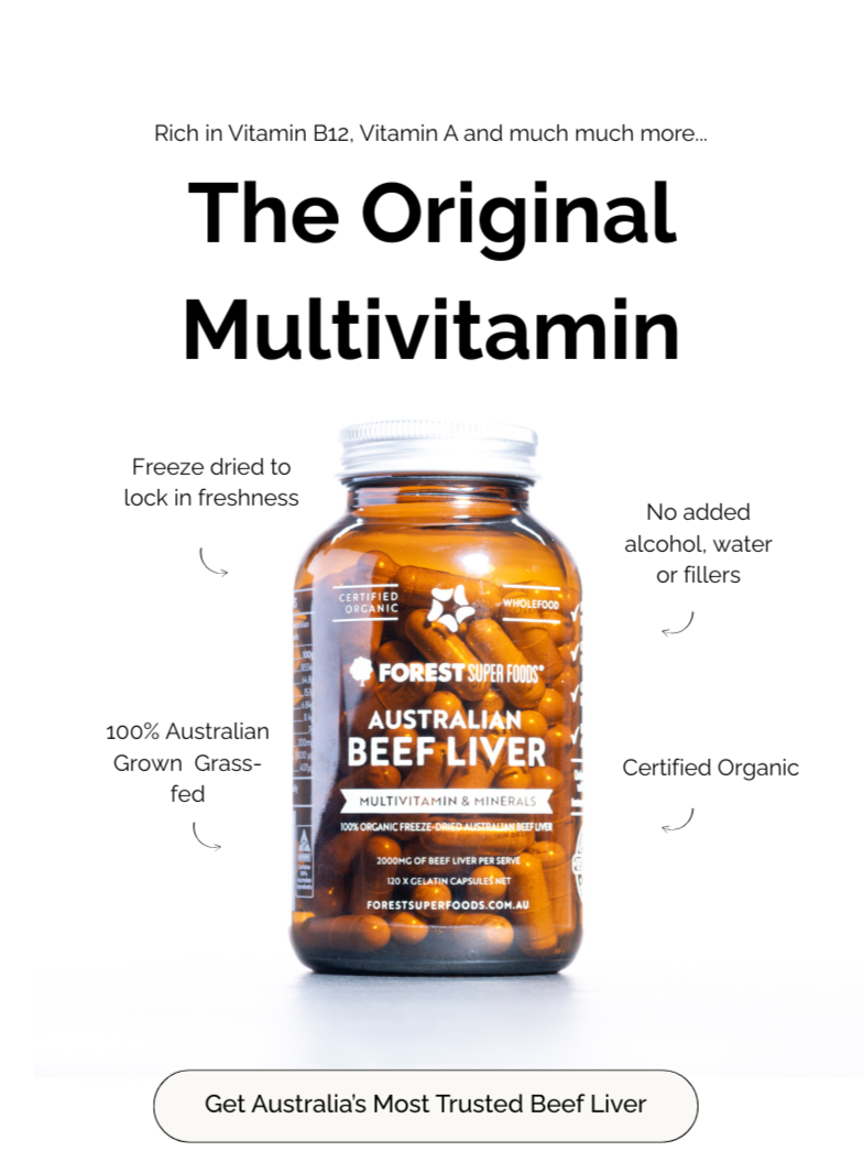 Beef liver Australian grown and freeze dried in 120x capsule bottle
