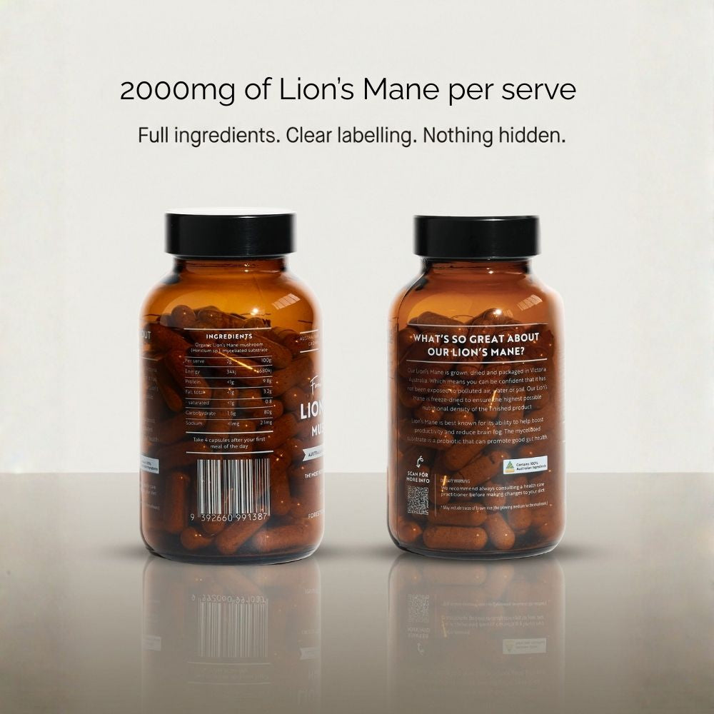 Australian Grown Lions Mane Mushroom Capsules